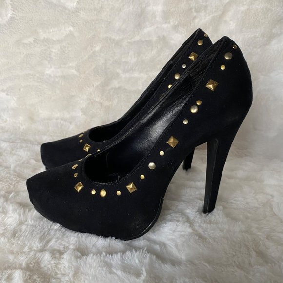 Bolaro by Summer Rio Black Studded Stiletto Pump High Heel Sz5 - Picture 1 of 12